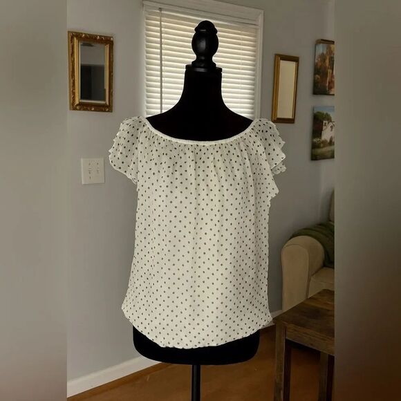 Luisa Ricci Tops - Luisa Ricci Made in Italy Silk Polka Dot Blouse – Size M